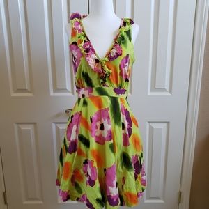 Andrew Marc Silk Floral Dress Sz 4